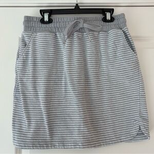 Maurices Womens Gray & White Strips Mini Skirt with Pockets